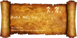 Kehl Nóra névjegykártya